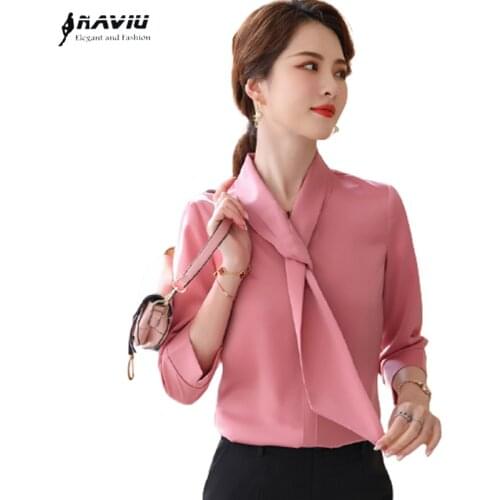 Temperament V Neck Fashion Shirt Wome Half Sleeve 2021 New Summer Chiffon Streamer Blouses Office Ladies Work Tops