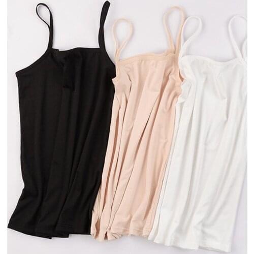 Summer Womens Plain Sleeveless Ladies Stretch Strappy Cami Camisole Vest Solid Color Tank Top Seamless Comfortable Underwear