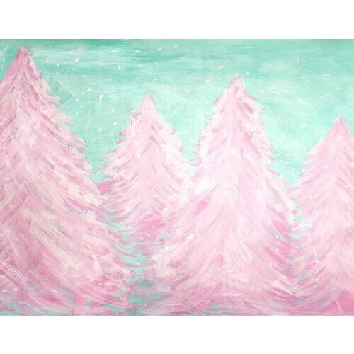 Paint pink Christmas tree backdrops background vinyl child photo backgrounds for photo Studio accessories photophone NB-220