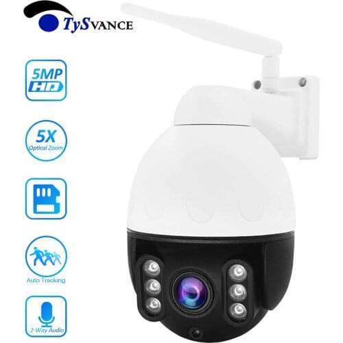 Wifi PTZ IP Camera 1080P 5MP HD AI Auto Tracking 5X Optical Zoom Two Way Audio Wireless Outdoor IR Video Home Security CamHipro