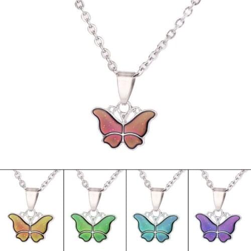 Butterfly Jewelry Necklace Beautiful and Mysterious Butterfly Pendant Color Change Mood Pendant Magic Emotion Feeling Necklace
