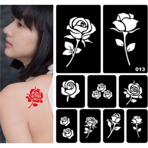 1 Sheet Hallow Henna Tattoo Stencil Template for Body Hand Art Paste Drawing Airbrush Tattoo Stencil Tattoo Stickers Temporary