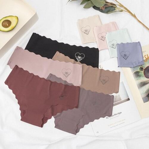 1PC Women Seamless Panties Set Ice Silk Briefs Soft Underpants Sexy Underwear Mid Waist Pants Lingerie Panty Thong