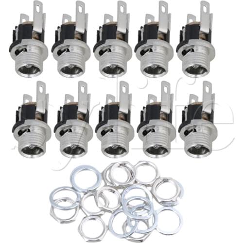 10pcs 5.5mm X 2.1mm DC Power Supply Adapter Metal Jack Socket