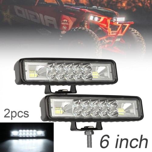 2pcs Ultra Bright 6 Inch 120W Flood Spot LED Work Light Bar Waterproof Warning Light for Driving Offroad Car Tractor Truck SUV