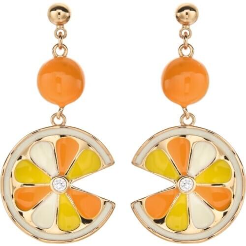 2020 European and American fashion temperament lemon long color zircon earrings women/girls wedding party jewelry gifts ER-464