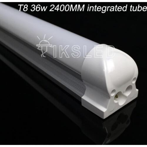 30pcs 2400mm T8 Integrated 2.4m LED tube light T8 SMD 2835 LED T8 2.4m 240cm 2400mm 8 feet 8ft AC85 265V