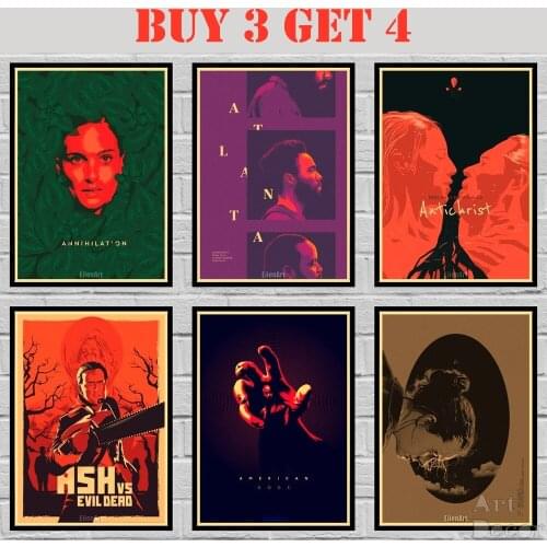 32 Designs Abstract Minimalist Movie Poster Kraft paper Poster Art Painting Fancy Wall Sticker 1 42X30cm