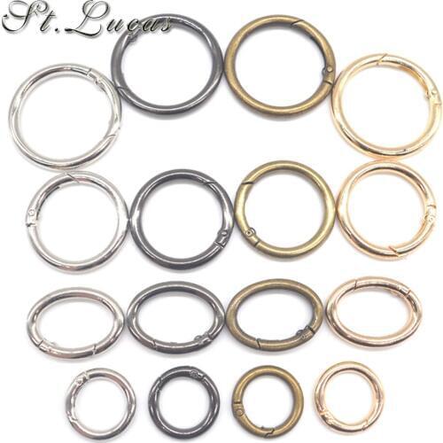 5pcs/lot Spring Gate D O Ring Openable Keyring Leather Bag Belt Strap Dog Chain Buckle Snap Clasp Clip Trigger Accessories DIY