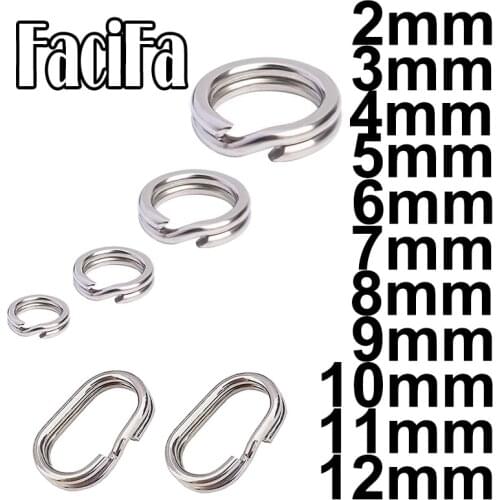 50 or 100 pcs Stainless Steel Split Ring Heavy Duty Fishing Double Ring Connector Fishing Accessories For Fishing Hook Snap Lure