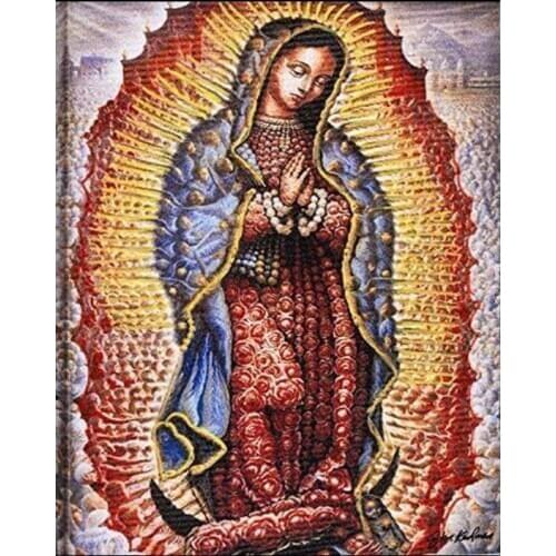 Diamond Painting Full Display Virgin Mary Diamond Dotz Mosaic Embroidery Picture Crystal Stones Stickers Decal Wall Art Craft