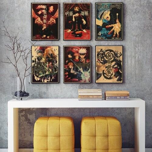 Anime Jujutsu Kaisen Posters Kraft Paper Vintage Poster Wall Art Painting Study Home Living Room Decoration Pictures