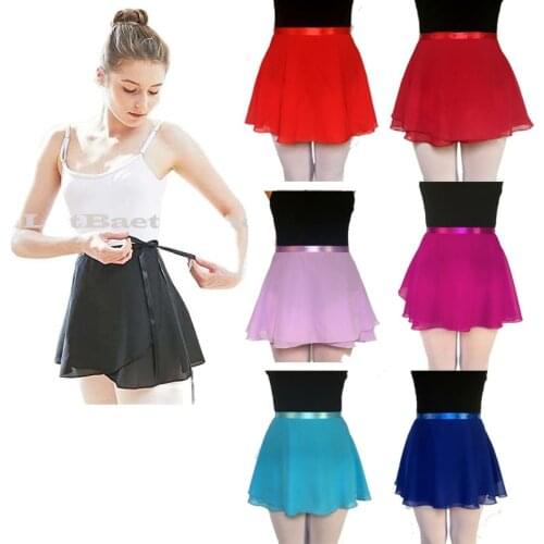 Girls Ballet Dance Skirt Chiffon Wrap Dancewear Of Ballet Tutu Dress For Toddler Women