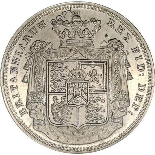 Great Britain 1826 1/2 Crown George IV DEI GRATIA Brass Plated Silver Copy Coin