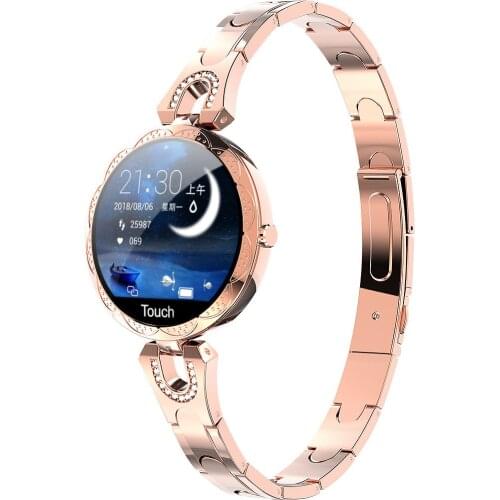 FEOOE Womens Fashion Shatter-resistant Tempered Glass Exquisite Round Dial Smart Bracelet TY