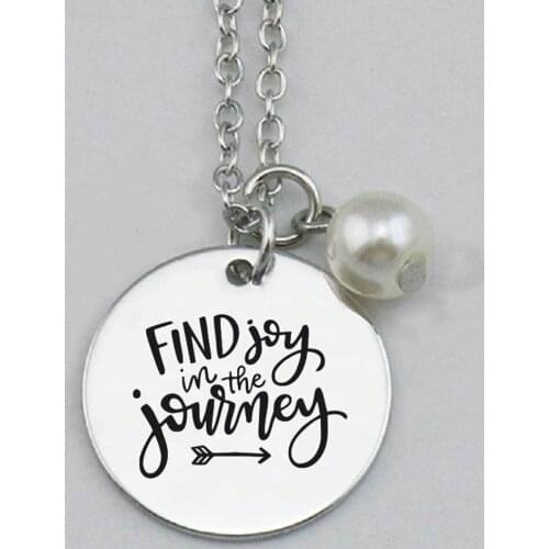 Find Joy in the Journey Necklace,Wholesale Pendant,New Series,Boho Jewelry,Women Jewelry,Bracelets Charms,Keychain,22mm,5Pcs/Lot
