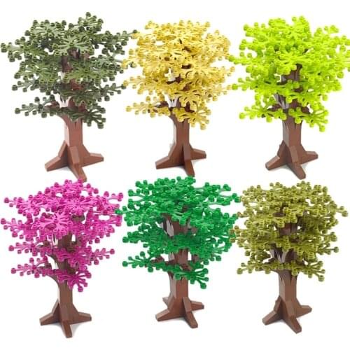 Tree Flower Grass Plants Garden Green Bush DIY Building Blocks Compatible City DIY MOC Building Blocks Accessories Parts