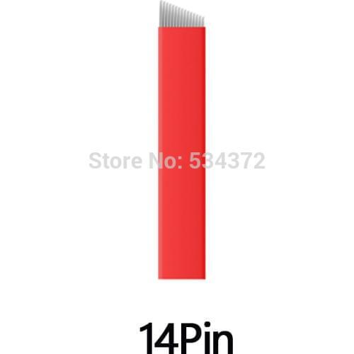 14 Pins Microblading Needles Permanent Makeup Eyebrow Tatoo Blade needle manual eyebrow blade needle