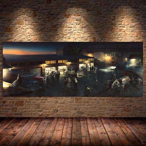 Racing Car Repair Canvas Painting Poster and Prints Hoom Decor Cuadros Wall Art Picture for Living Room Home Decoration Unframed