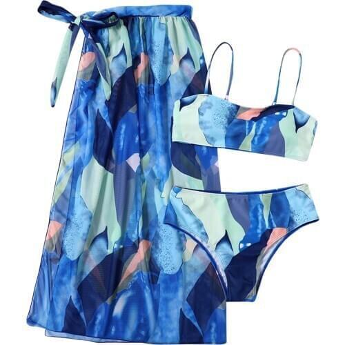 Swimming Suit For Women Swimsuit Female Two-piece Bikini Yarn Dress Beach Cover Up Sexy Concise Swimwear Bathing Suit Women