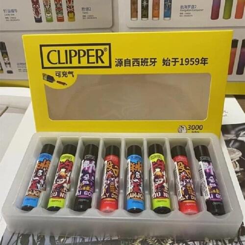 CLIPPER Creative Pattern Nylon Butane Gas Grinding Wheel Inflatable Lighter Cigarette Accessories Collection Gift