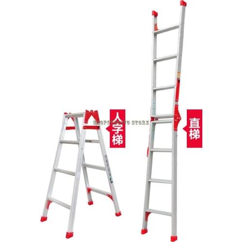 Household Multifunctional Ladder Household Aluminum Alloy Folding Ladder Thickened Portable Miter Ladder Engineering Ladde