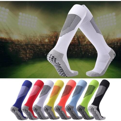 3 pairs Non-slip adhesive football socks thick towel bottom man socks breathable comfortable knee stockings male socks for sport