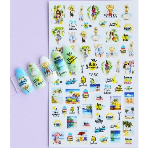 2020 New Strawberry/Watermelon Fruit Ice Cream Leaf Nail Sticker Nail Art Water Transfer Watermark Decal