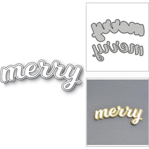 New Shadow Merry Word Script 2020 Metal Cutting Dies for DIY Scrapbooking Paper and Card Making Decor Embossing Craft No Stamps