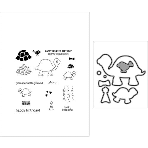 New TURTLE Animals Background Greeting Card Decoration Metal Cutting Dies New Diy Stencil Scrapbooking Embossing Make Albums