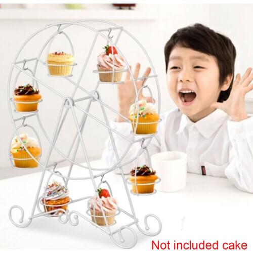 8 Cups Kitchen Holder Cake Stand Home Rotatable Supplies Cupcake Ferris Wheel Pastry Party