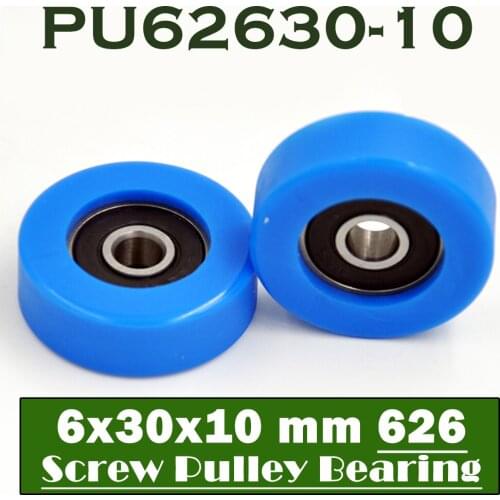 PU 626 Polyurethane Covered Bearing 6*30*10 mm ( 2 Pcs ) Shaft 6mm PU62630-10 Urethane Cover PU626 Bearings