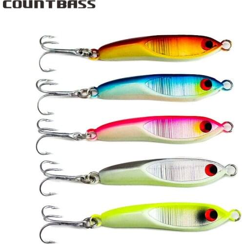 COUNTBASS 5PCS 16g 0.56oz Jigging Lures, Luminous Belly, Micro Metal Lead Fishing Jigs Sea Bass Game, Small size Fish Lure