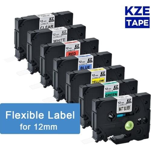 12mm Brother Flexible Cable Label Tape Tze-FX231 Multicolor Laminated label ribbon tze tape Flexible label for P-touch printers