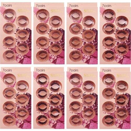 Faux Cils 3/7 Pairs 3D Mink Lashes Natural False Eyelashes Dramatic Fluffy Soft Wispy Volume Cross Reusable Eyelash MaKeup Tool