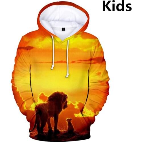 Trendy Popular Classic 3D The Lion King Hoodies Sweatshirt Boys Girls Casual Harajuku Coat Children Clothing Adult/child Hoodie