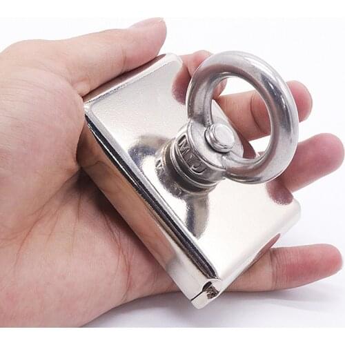 Removable Rectangular Salvage Magnetic Magnet Deep Sea Magnet Strong Fishing Search Magnets Deep Sea Salvage Neodymium 100Kg