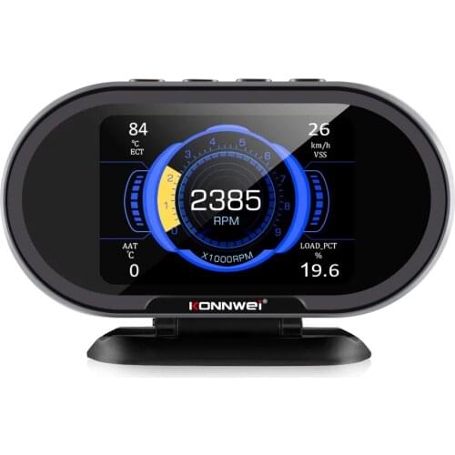 Newest KONNWEI KW206 OBD2 Scanner Car Digital On-Board Computer LCD Display Fuel Consumption Water Temperature Gauge Speedometer