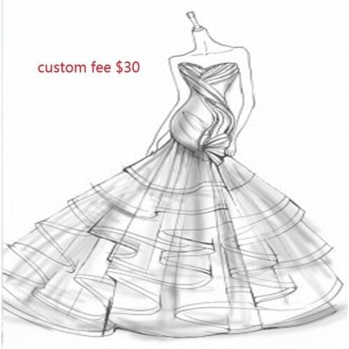 Special custom fee links for custom wedding dresses prom dress $30