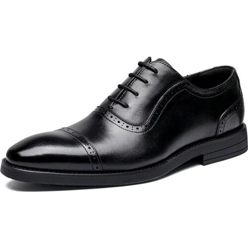 Oxford Dress Formal Men Shoes Party Office Wedding Man Shoe Business Genuine Leather Best Designer Handmade Shoes