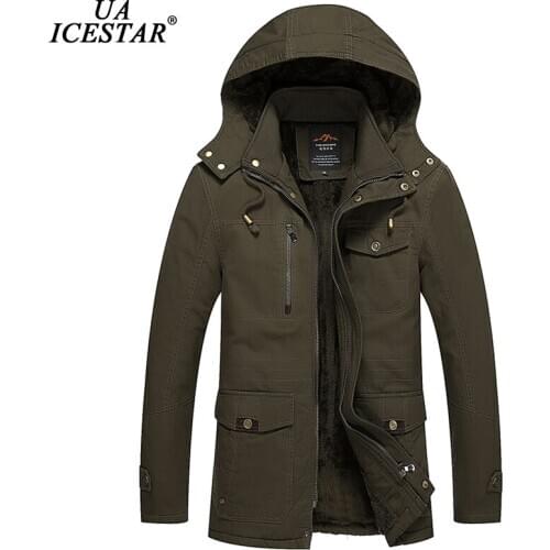UAICESTAR Winter Jacket Men Thicken Warm Washed Cotton Parkas Coat Brand Casual Slim Winter Men Jacket L-5XL Large Size Clothing