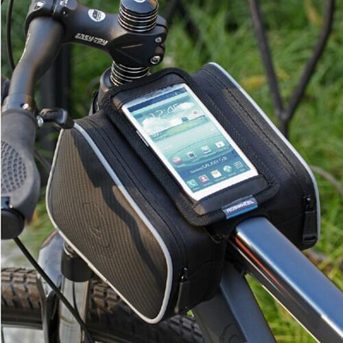ACEXPNM Bike Bicycle Frame Front Head Top Tube Bag Double IPouch Cycling Pannier For 5.0/ 5.5 inch Smartphone Touch Screen