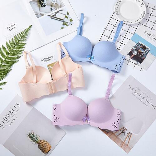 Good quality A B Cup Wire Free Bra For Women duoble cup Lady super Push Up Bra gather breast small chest Bra 32 34 36 38