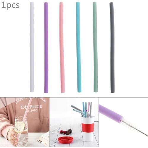New 1pcs 6 Colors Universal Reusable Flexible Straight Silicone Drinking Straws for - 40 Centigrade ~ 230 Centigrade