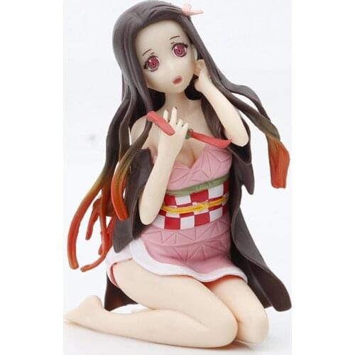 10cm Kamado Nezuko Sexy Sitting Ver. PVC Action Figure Demon Slayer Kimetsu no Yaiba Tanjirou Nezuko Cute Lovely Model Gift