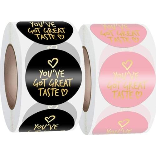 100-500 Round Thank You"Hot Black Powder Gold Stickers Adhesive Labels Baking Wedding Decoration Birthday Party Sealing Sticker