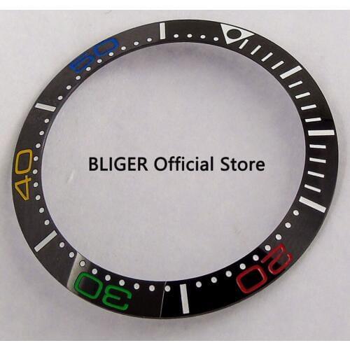 38MM Carving Black Ceramic Bezel Insert Watch Fit For SUB Automatic Movement Watches BB42