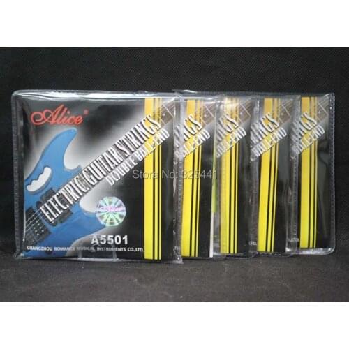 5 Sets Alice (010-046) Double Ball-End Steel Nickel Electric Guitar Strings For Headless Steinberger Guitar