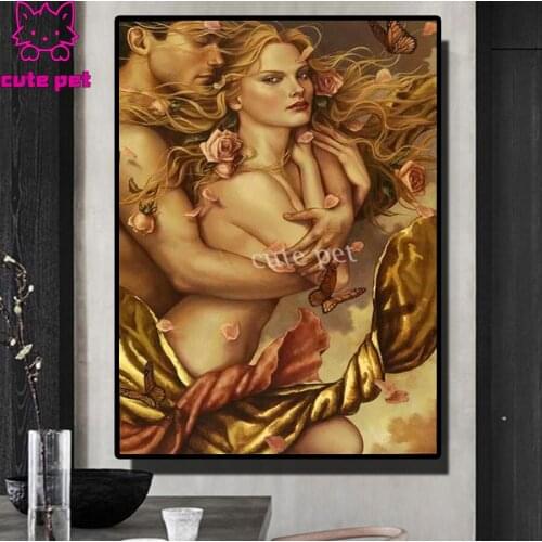 5d diy diamond embroidery sale Romantic couple hugging diamond painting full square round drill mosaic art pattern home decor