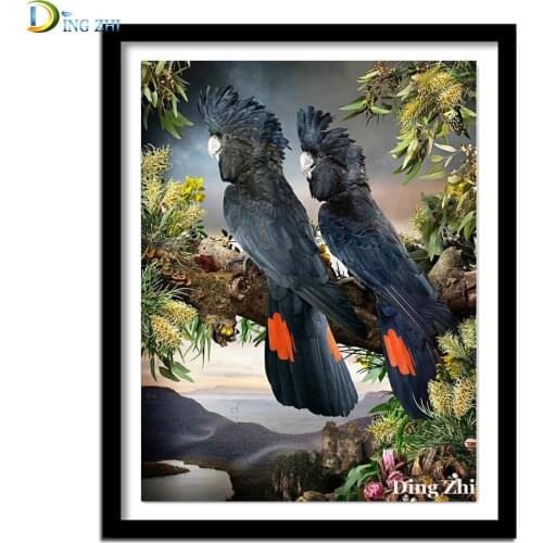 Diamond Painting Black Bird Full Square/Round 5D Diamond Embroidery Mosaic Art Home Decor Crafts Cross Stitch Flower Rhinestone